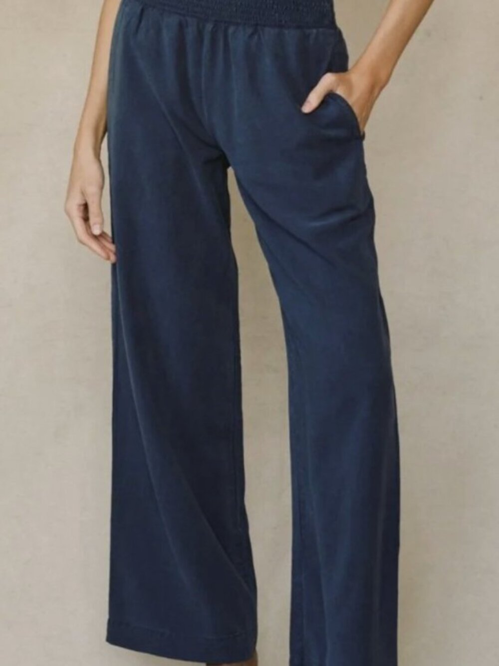 Bella Dahl Smocked Waist Wide Leg - Endless Sea